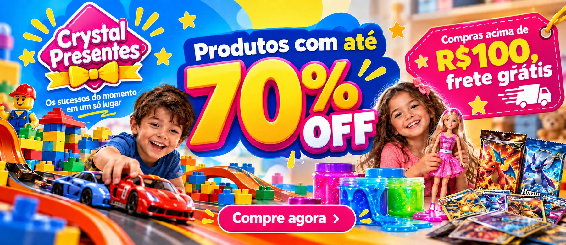 Crystal Presentes: produtos com até 70% off e frete grátis em compras acima de R$100