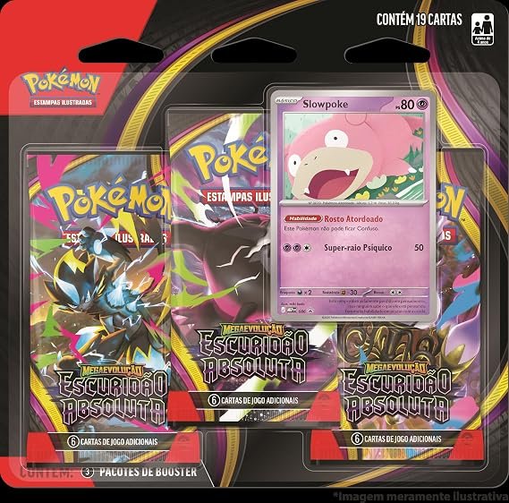 Pokémon TCG: Mega Evolução - Escuridão Absoluta - 3-Pack Blister - Português.