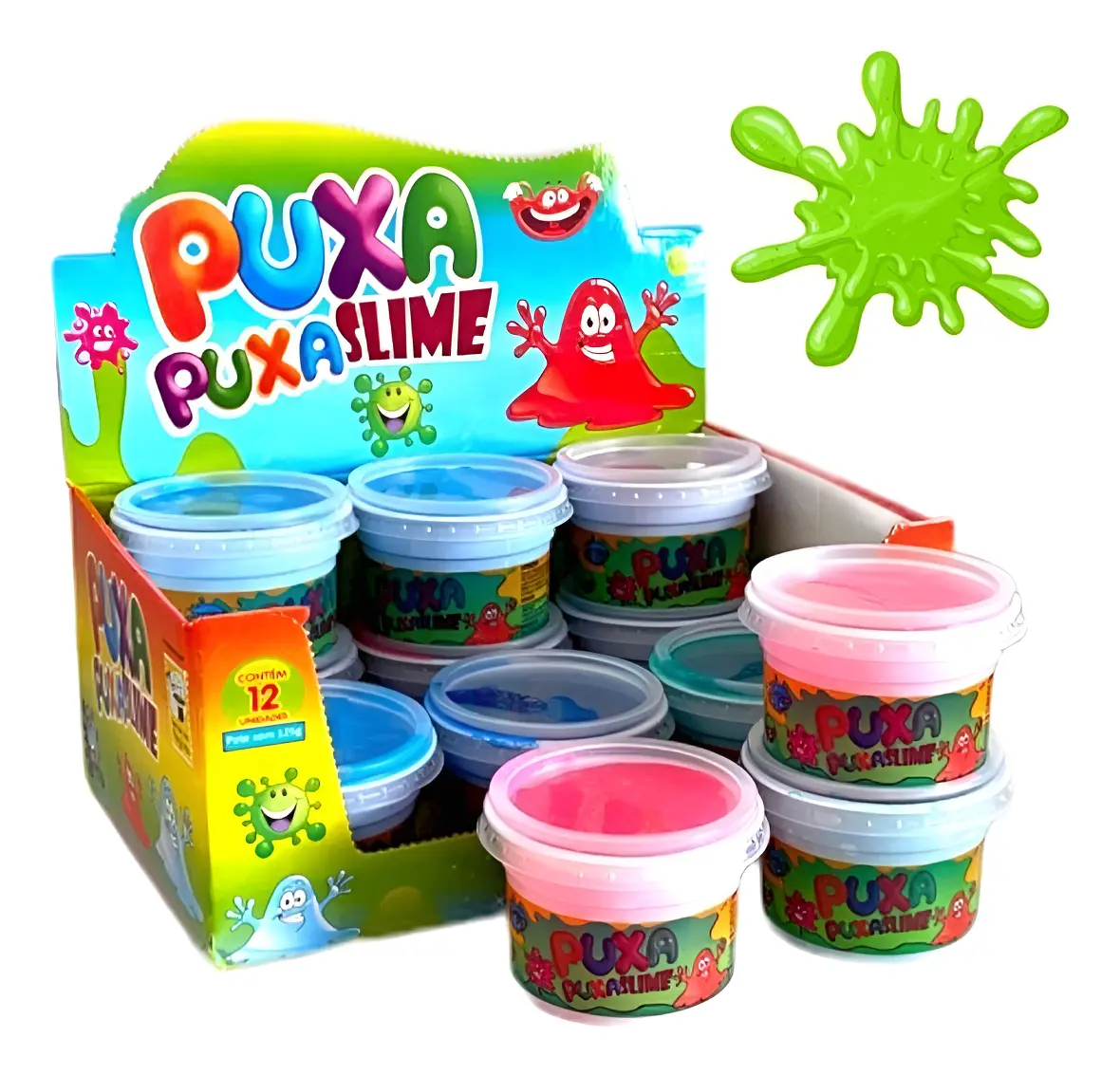 Slime Massinha PuxaPuxa caixa 12Un.