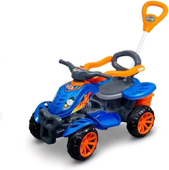 Carrinho de Passeio Infantil Quadriciclo Wheels Maral Motoquinha com Pedal Empurrador e Buzina